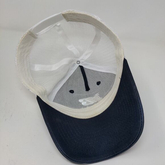 You Betcha Mens Snapback Mesh Back Hat Blue White Adjustable Embroidered Logo - Picture 11 of 12